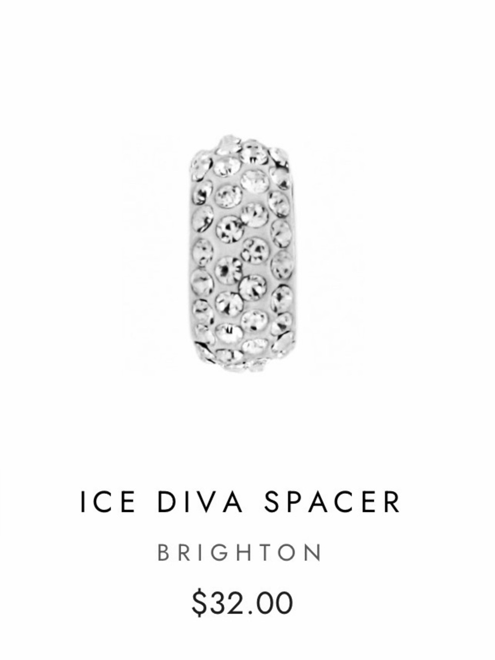 💎Brighton RETIRED ‘ICE DIVA’ SWAROVSKI CRYSTAL Spacer Charm!